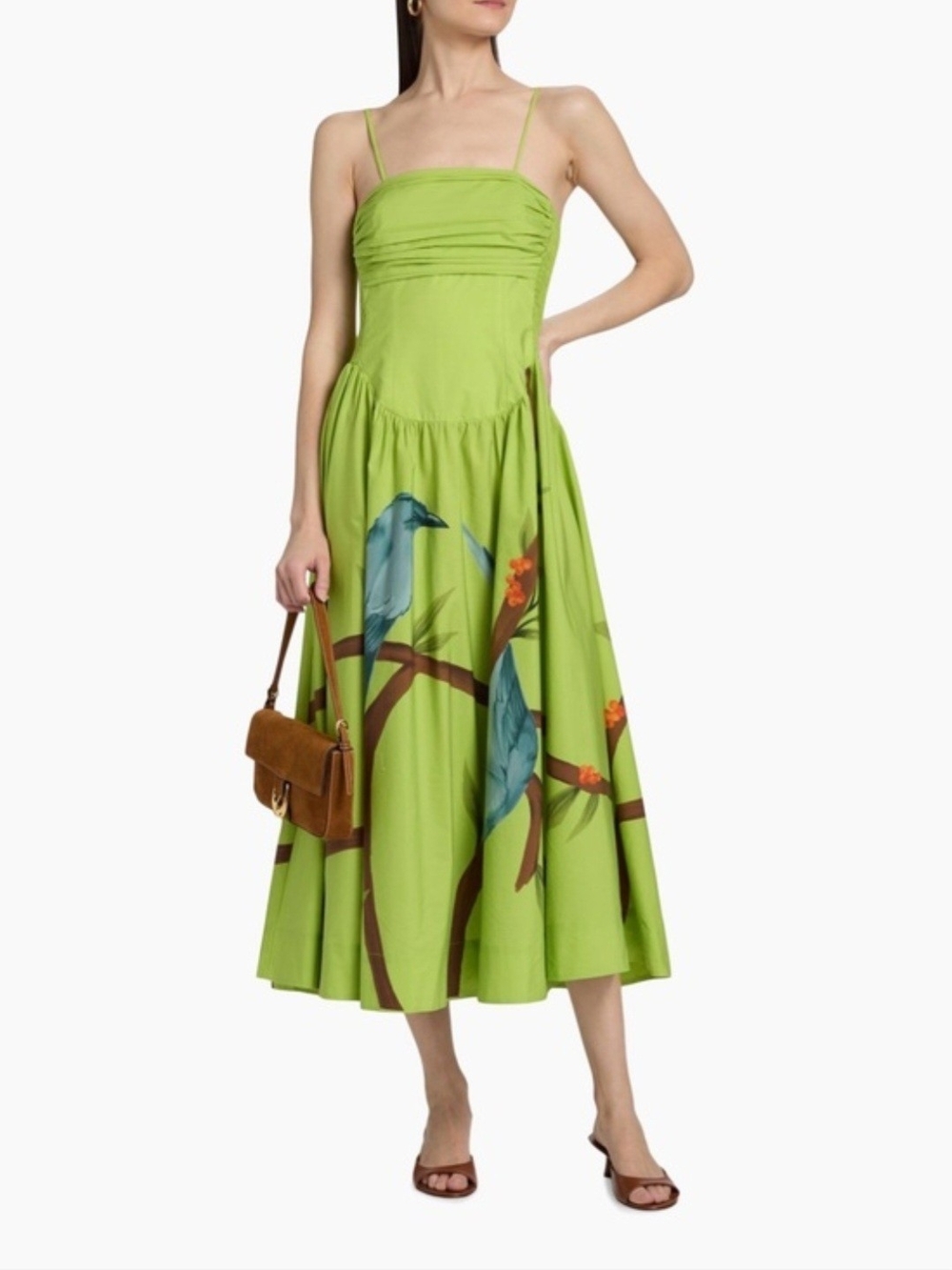 FARM Rio Lime Green Bird-Print Strappy Maxi Dress - Picture 7 of 10